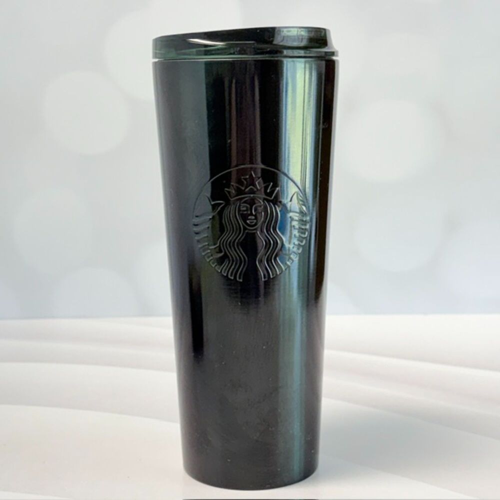 Starbucks 2024 Dark Green Tumbler 16 oz Siren Logo Travel Cup With Lid - Picture 2 of 11